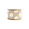 2 1/2" Wired Ribbon | Natural Linen w/ White Daisy | 10 Yard Roll